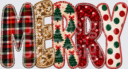 MERRY FAUX SEQUIN CHRISTMAS