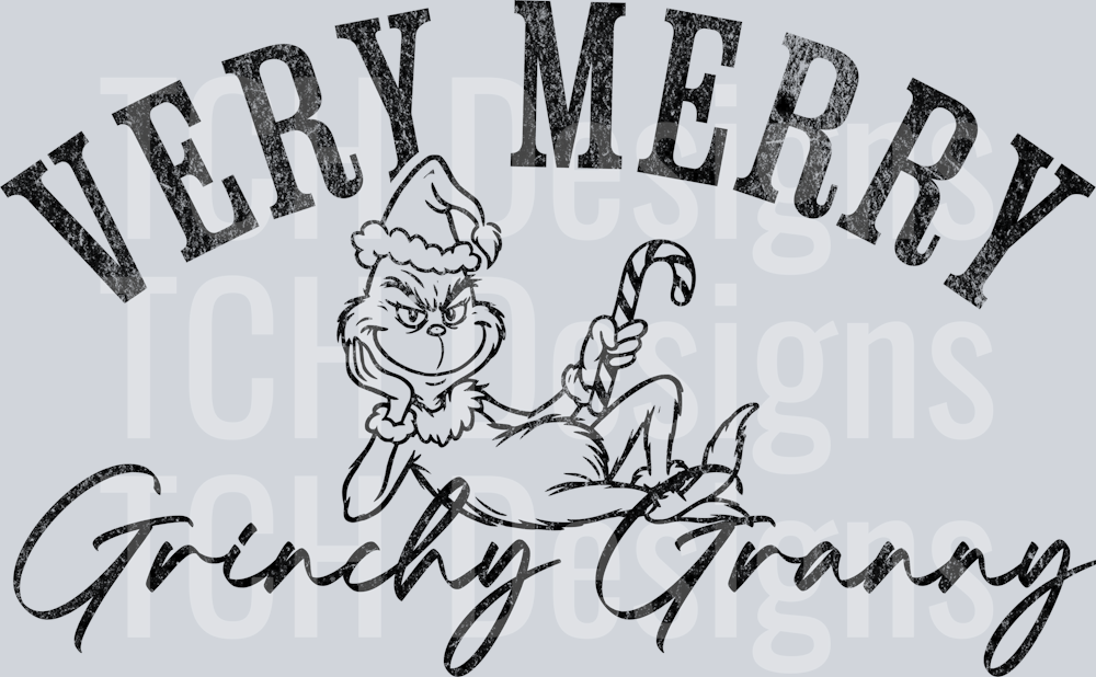 Very merry Grinchy granny black