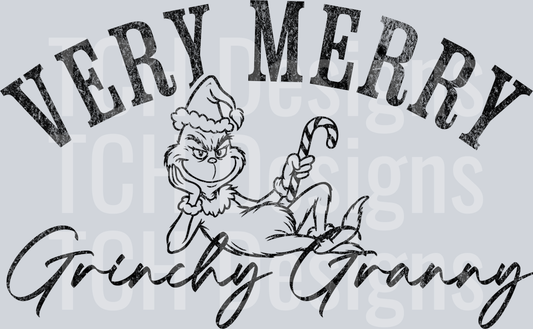 Very merry Grinchy granny black