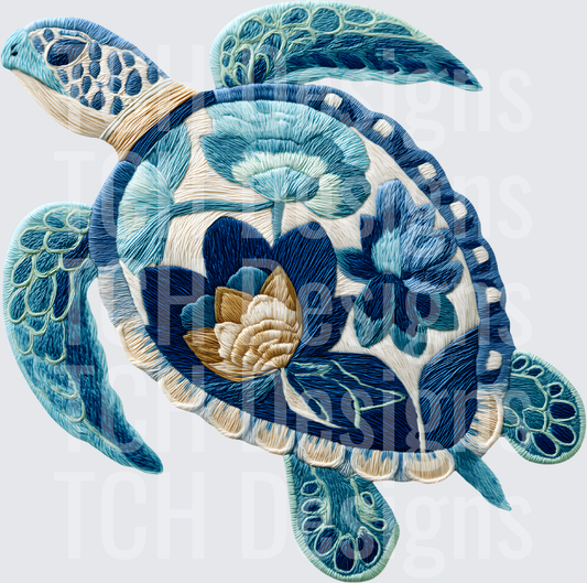 SEA TURTLE FAUX EMBROIDERY