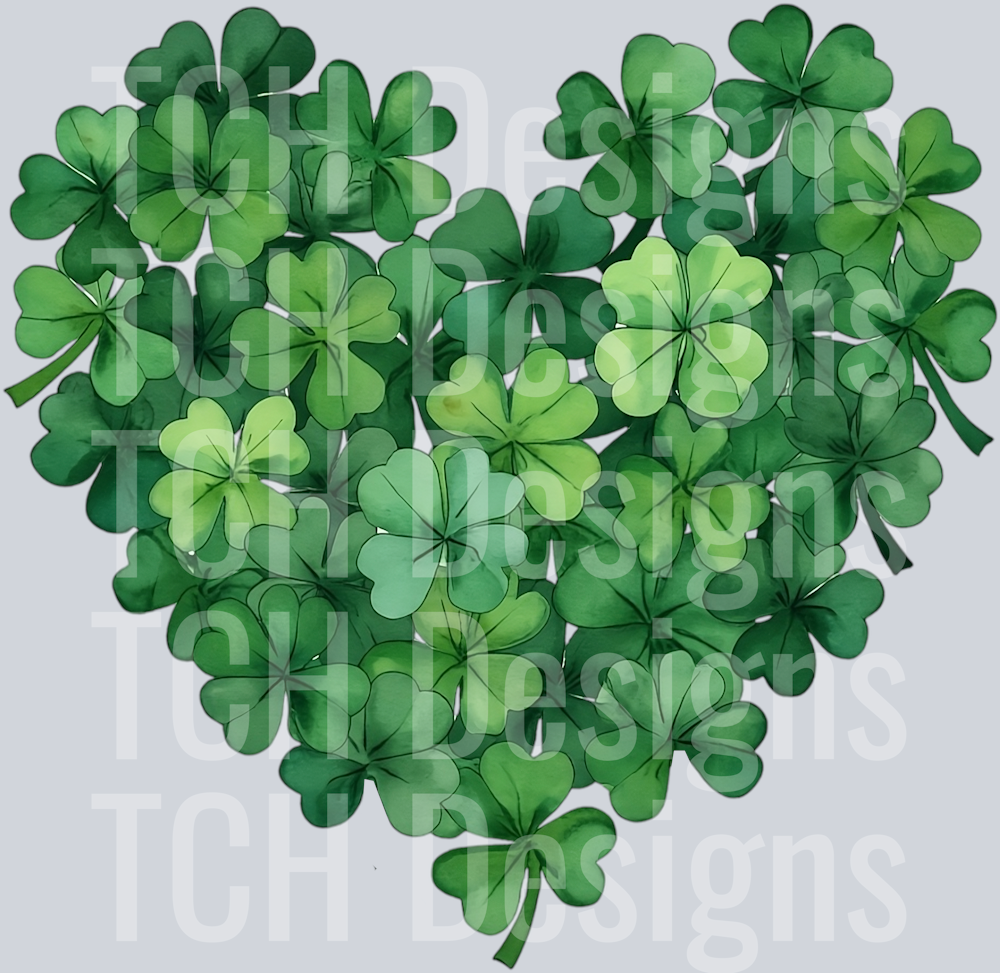 St. Patrick_s Day Heart Clover png