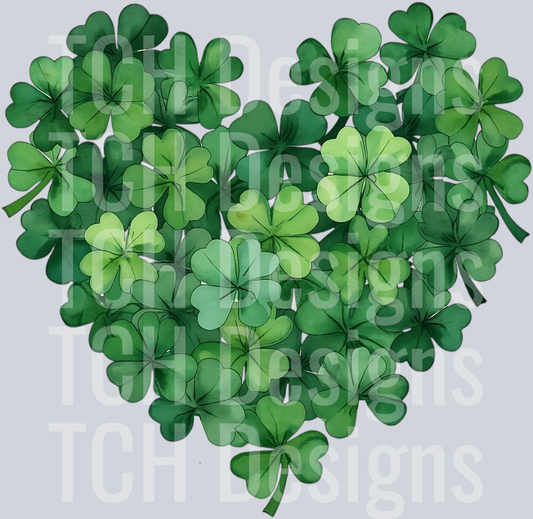 St. Patrick_s Day Heart Clover png