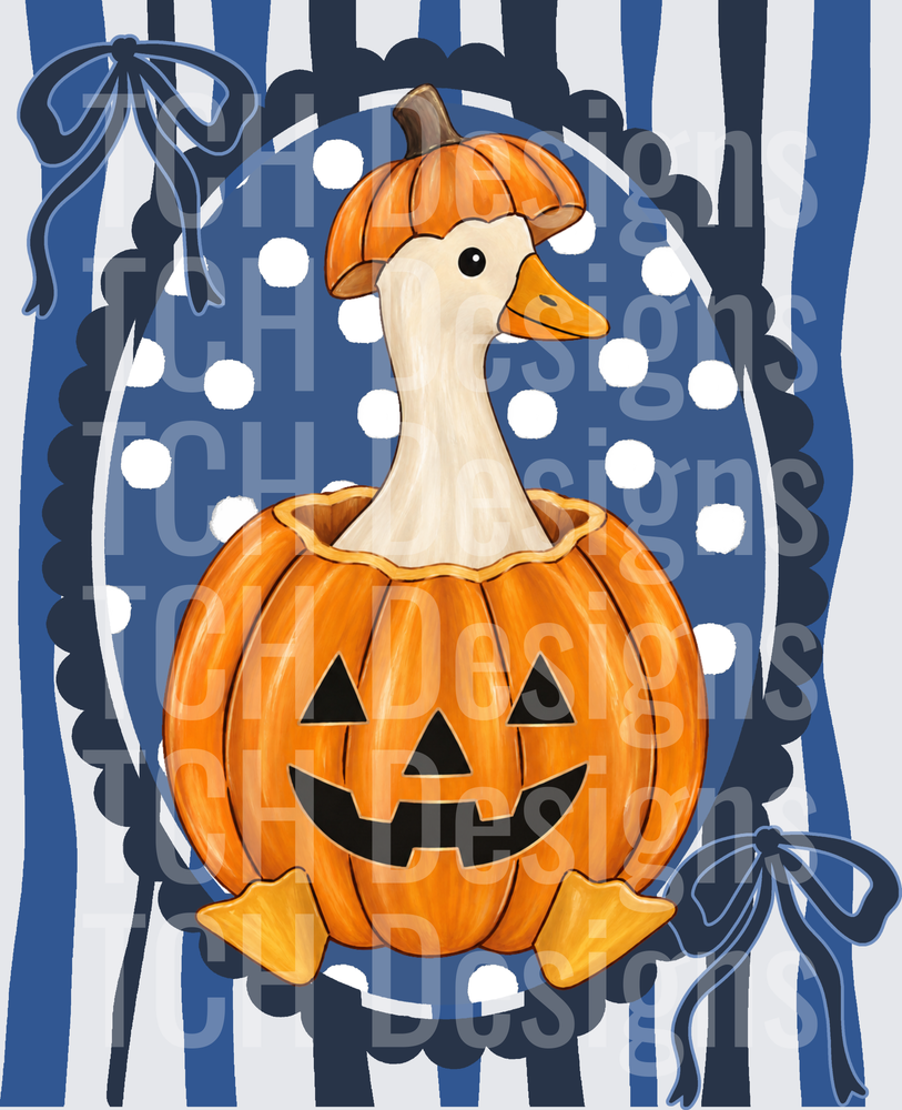 Blue Goose Pumpkin Polkadot