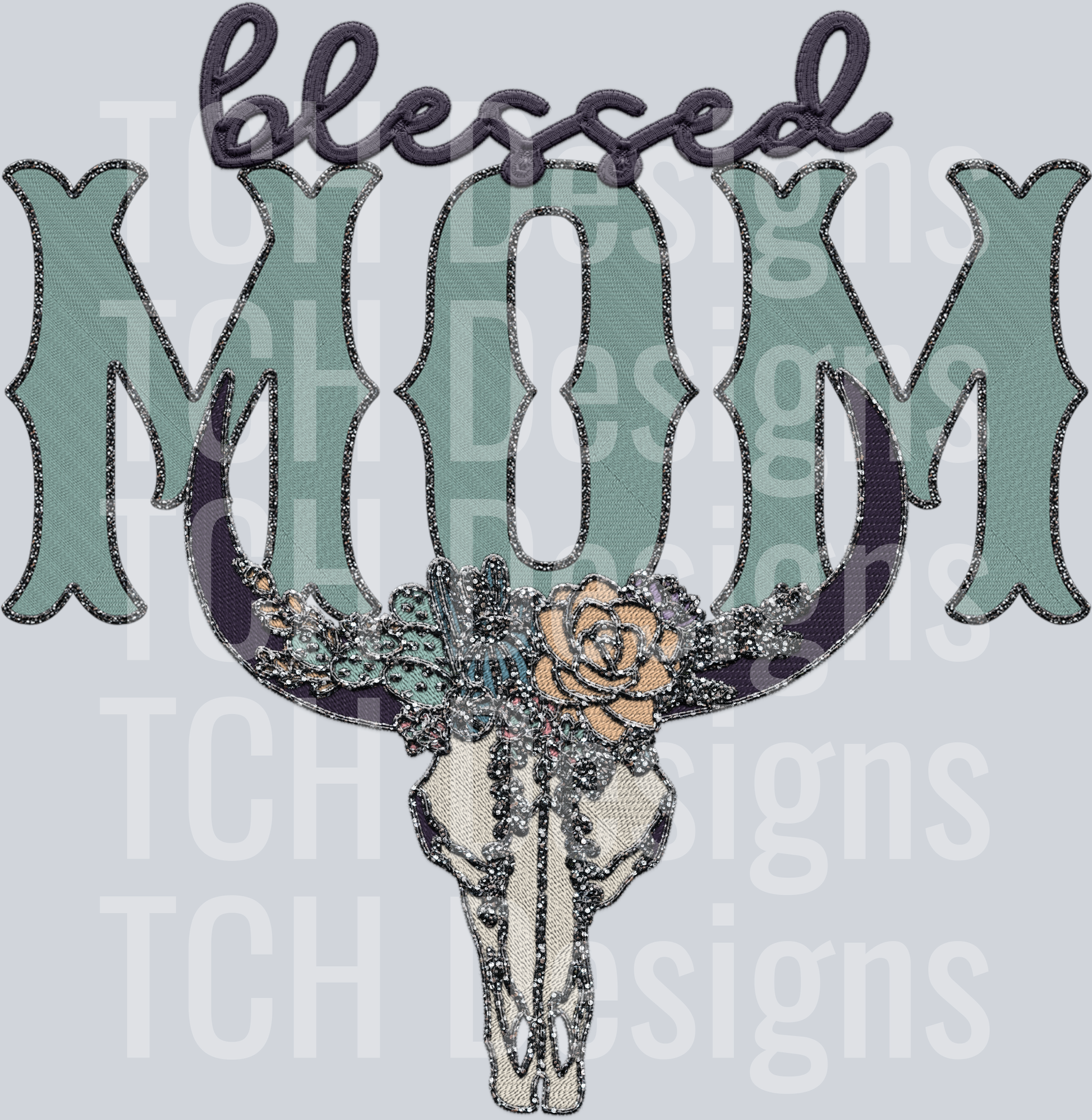 blessed blingy bull MOM HWDS