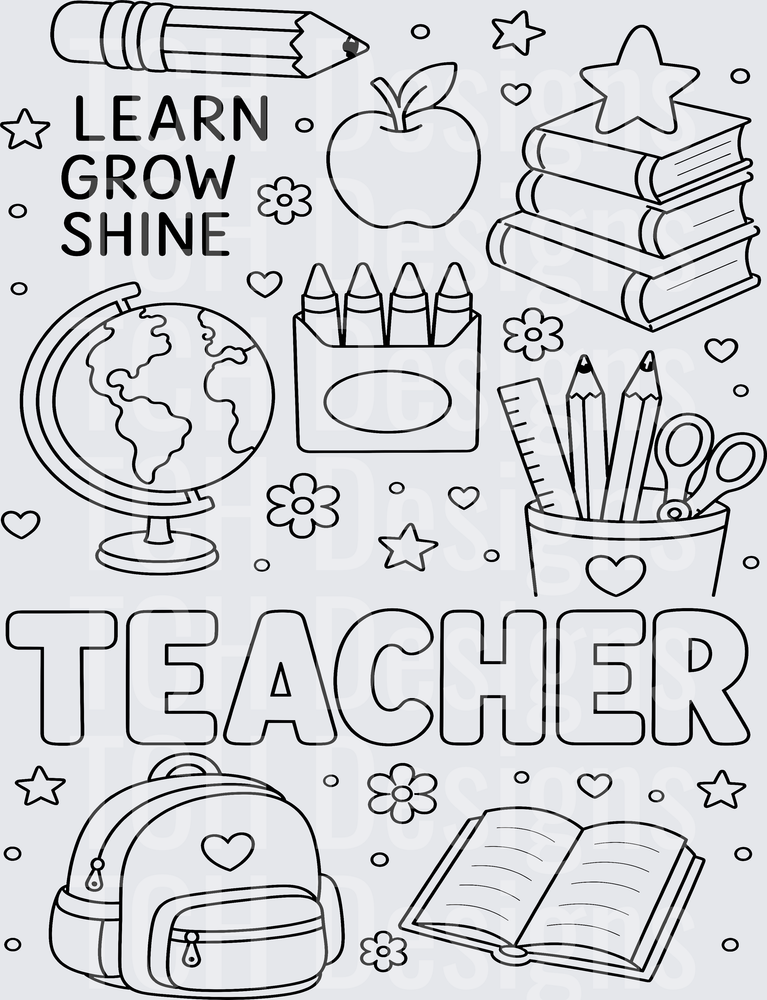 teacher line art