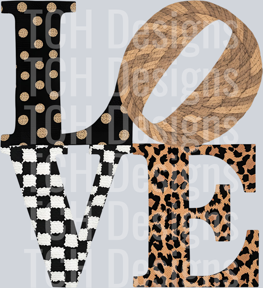 LOVE LEOPARD CHECKERED