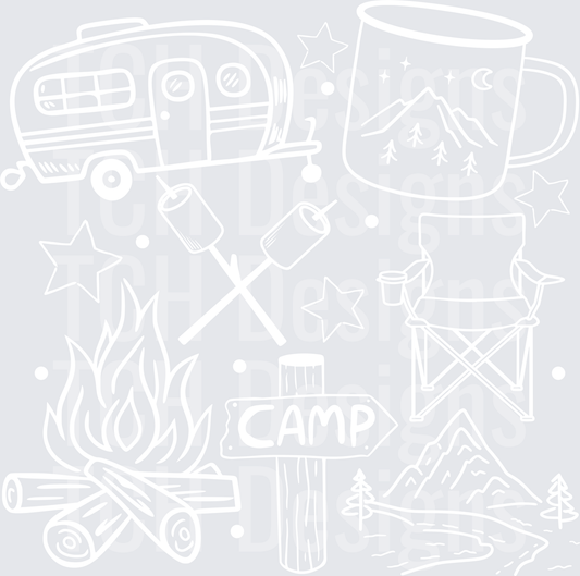 CAMPING DOODLE COLLAGE
