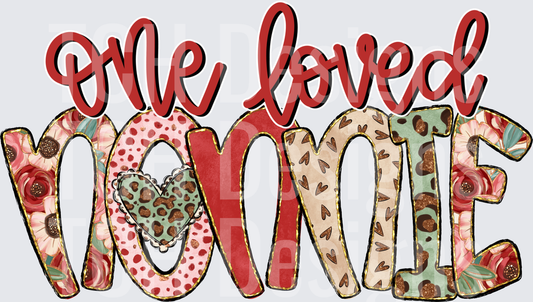 One Loved Nonnie Valentine Floral Leopard Mixed Print