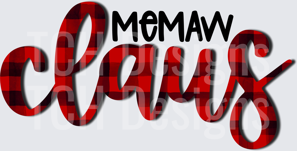 MEMAW CLAUS PLAID
