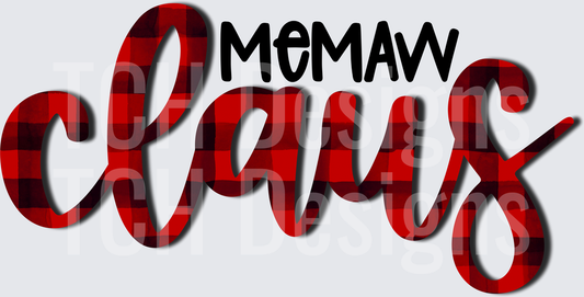 MEMAW CLAUS PLAID