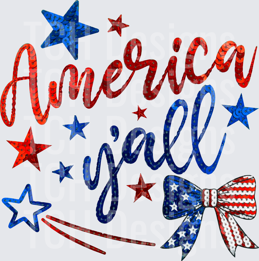 america yall bow sequin hwds