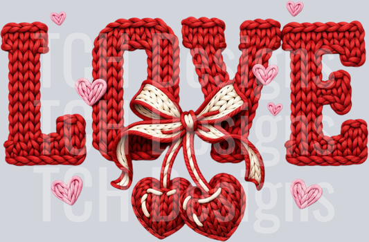 Faux Yarn Love Valentine's Day PNG