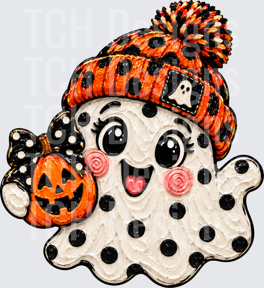 POLKA GHOST FAUX PAINTED