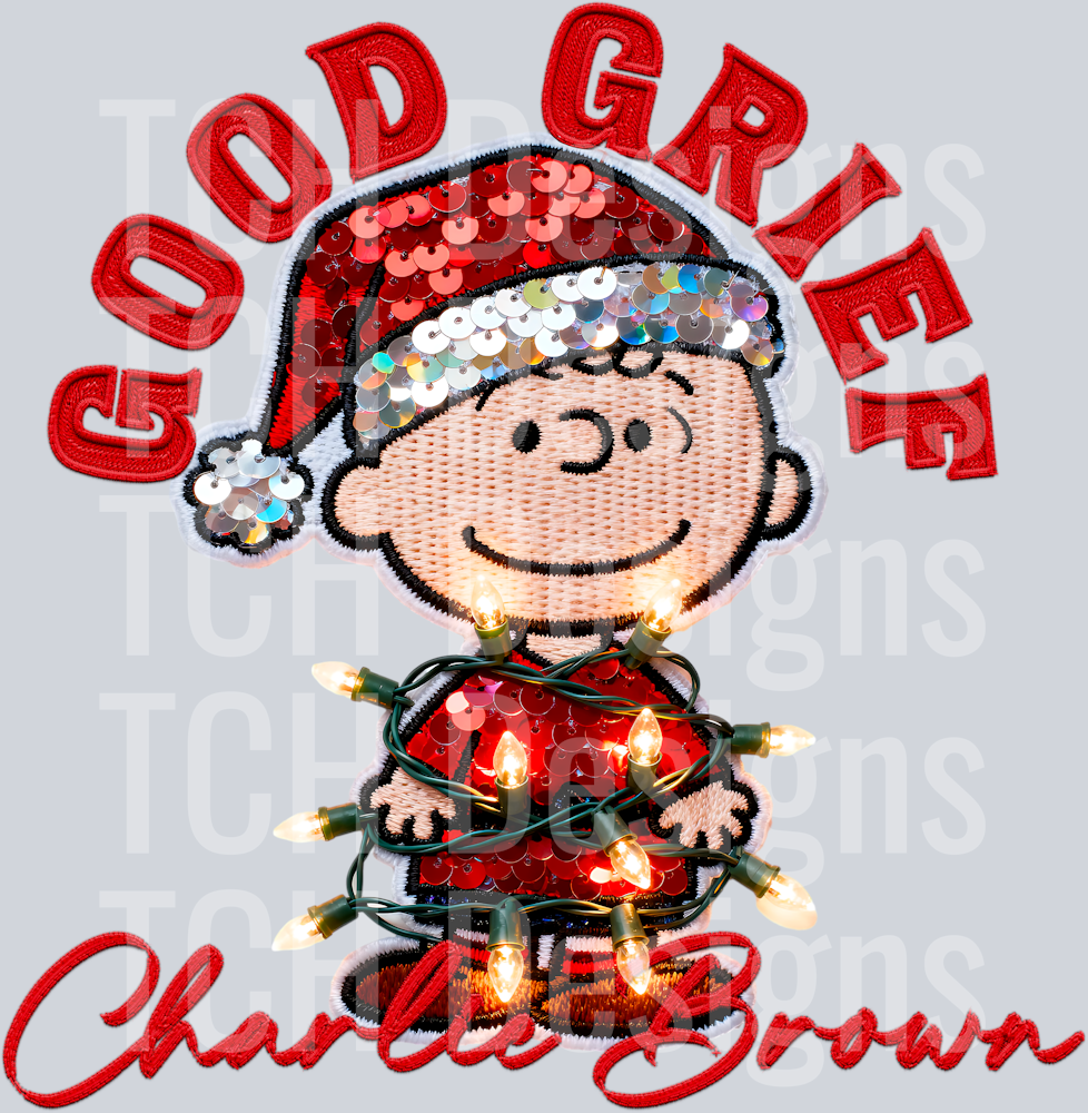Good grief Charlie Brown faux sequin