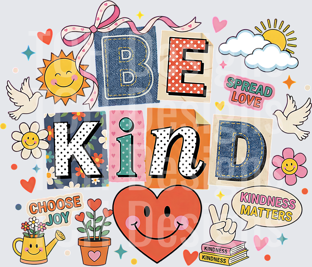 Be Kind Kindness Matters Spread Love Choose Joy Retro Groovy