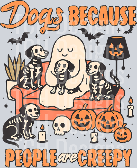 42 Halloween Vibes Dog Mom Boo Dogs Because People Are Creepy T-Shirt
