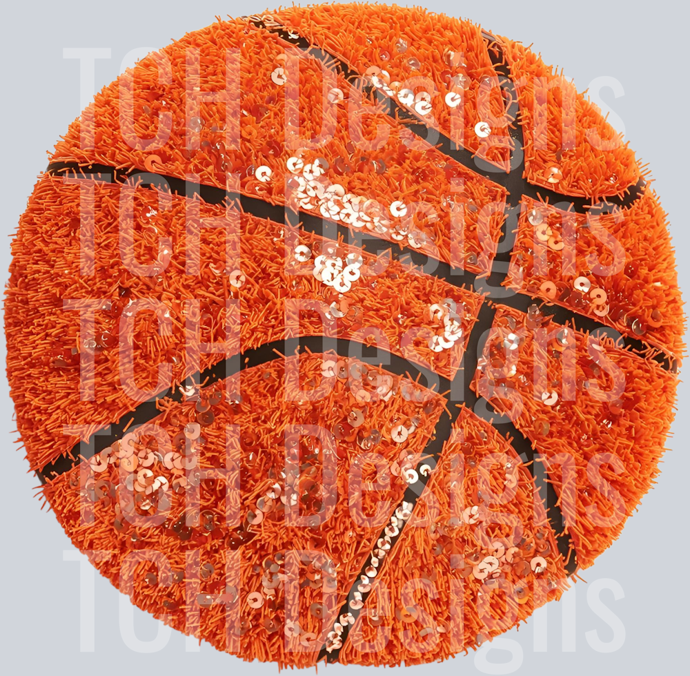 BASKETBALL FAUX YARN SEQUIN