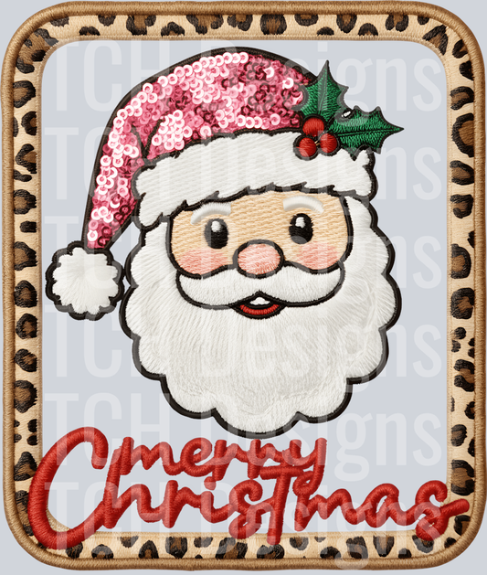 MERRY CHRISTMAS SANTA LEOPARD FRAME (1)