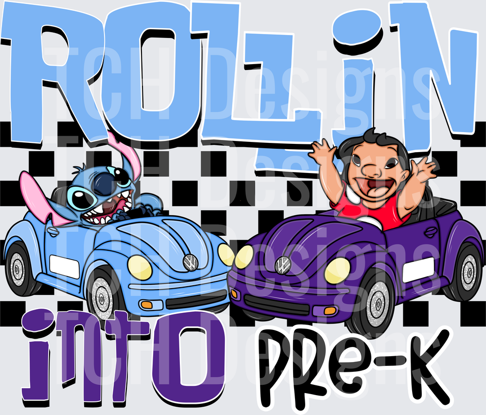 Lilo and Stitch Rollin Into Pre-K VW Beetle Cars Design