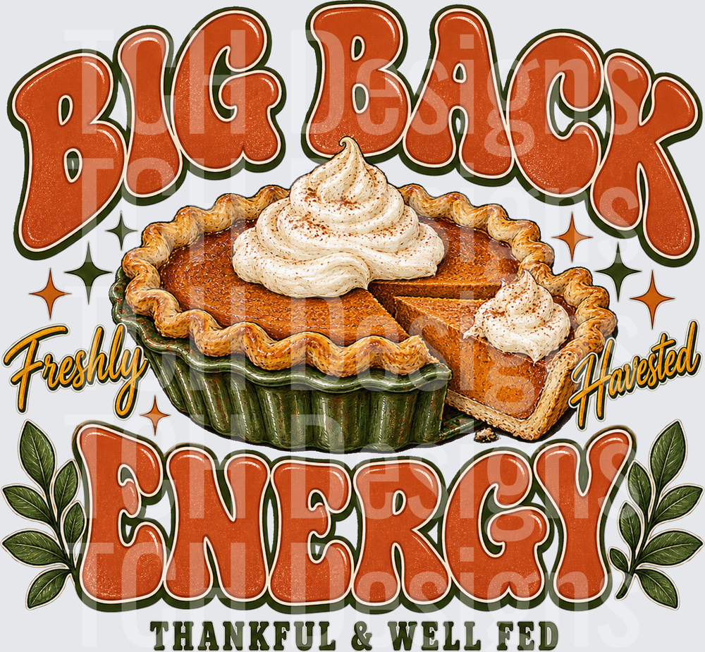 Big Back Energy Thankful & Well Fed