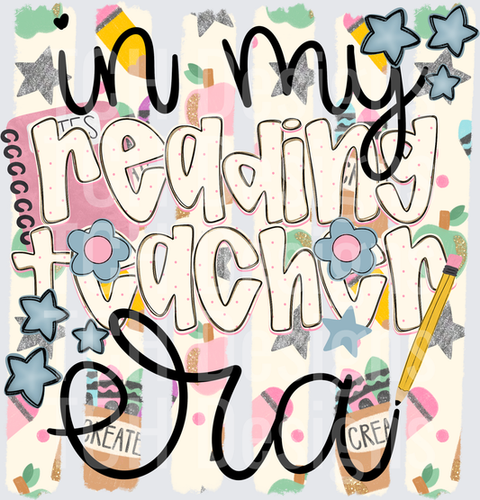 Warning Reading Teacher Era with Flowers and Stars Design