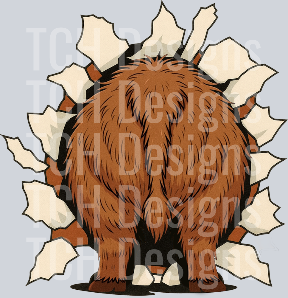 Cute Valentine Highland Cow Front and Back PNG, Goose Back