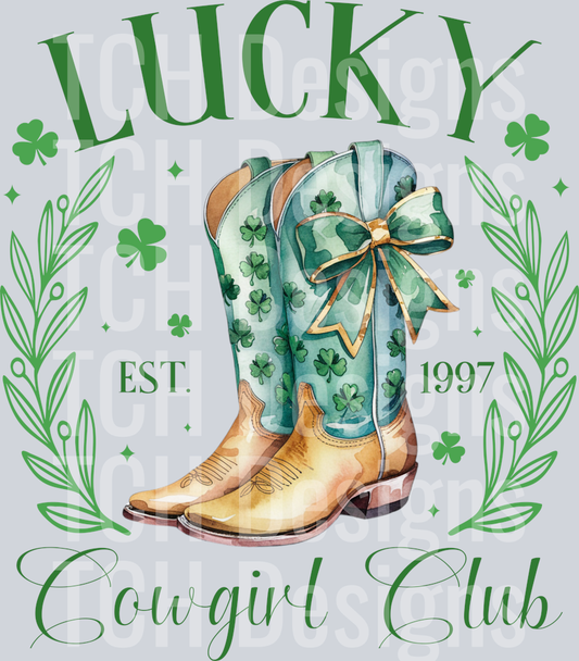 Lucky Cowgirl Png, Western St. Patrick_s Day