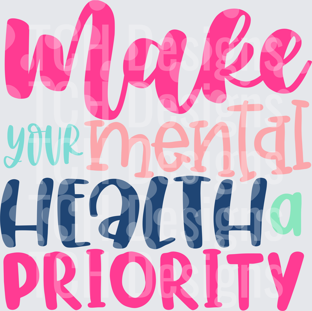 Make Your Mental Health a Priority Colorful Polka Dot Typography