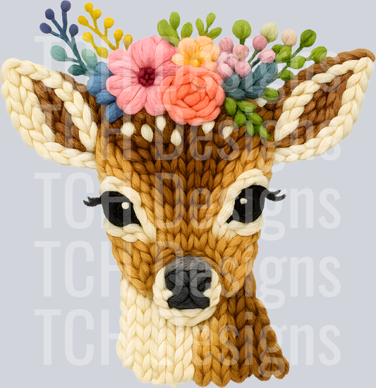 FLORAL DEER FAUX YARN