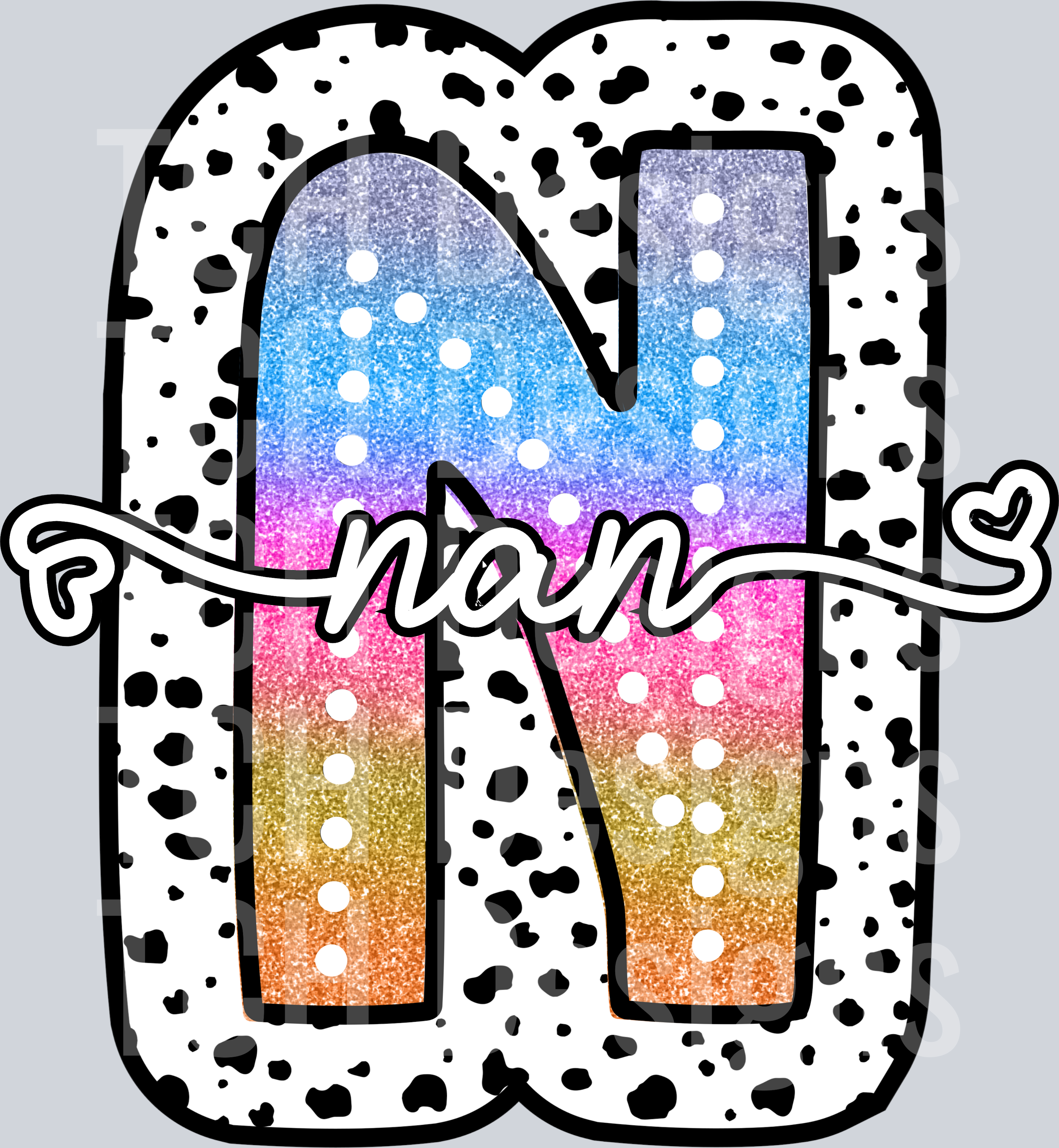 Nan Lettering NAN-TIE DYE DOTTIE NAMES – TCH Designs