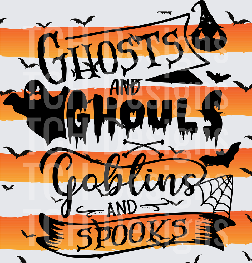 Ghosts and Ghouls Goblins and Spooks Halloween Typography