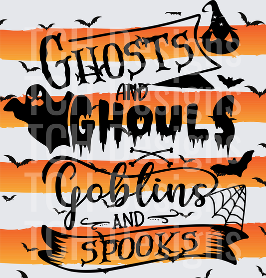 Ghosts and Ghouls Goblins and Spooks Halloween Typography