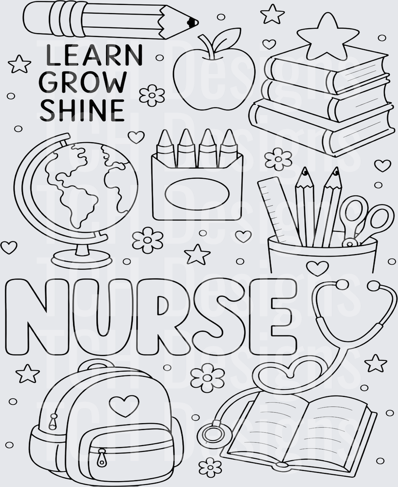 nurse line art school