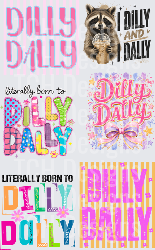 Dilly Dally Six Design Bundle Pack with Raccoon Iced Coffee
