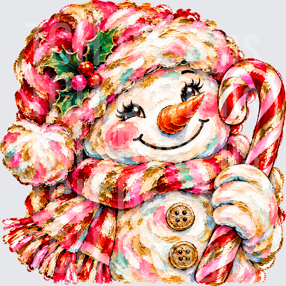 SNOWMAN FAUX PAINTED COLORFUL