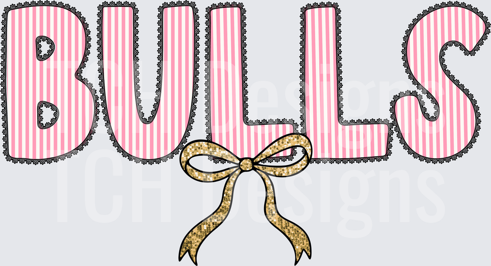 Bulls Pink Mascot- CSG Designs