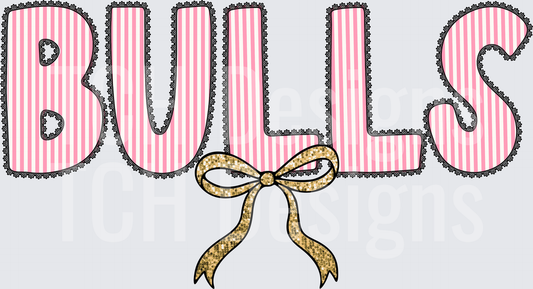 Bulls Pink Mascot- CSG Designs