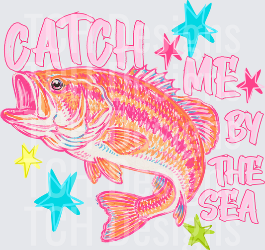 Catch Me By The Sea Bass Fish with Colorful Stars