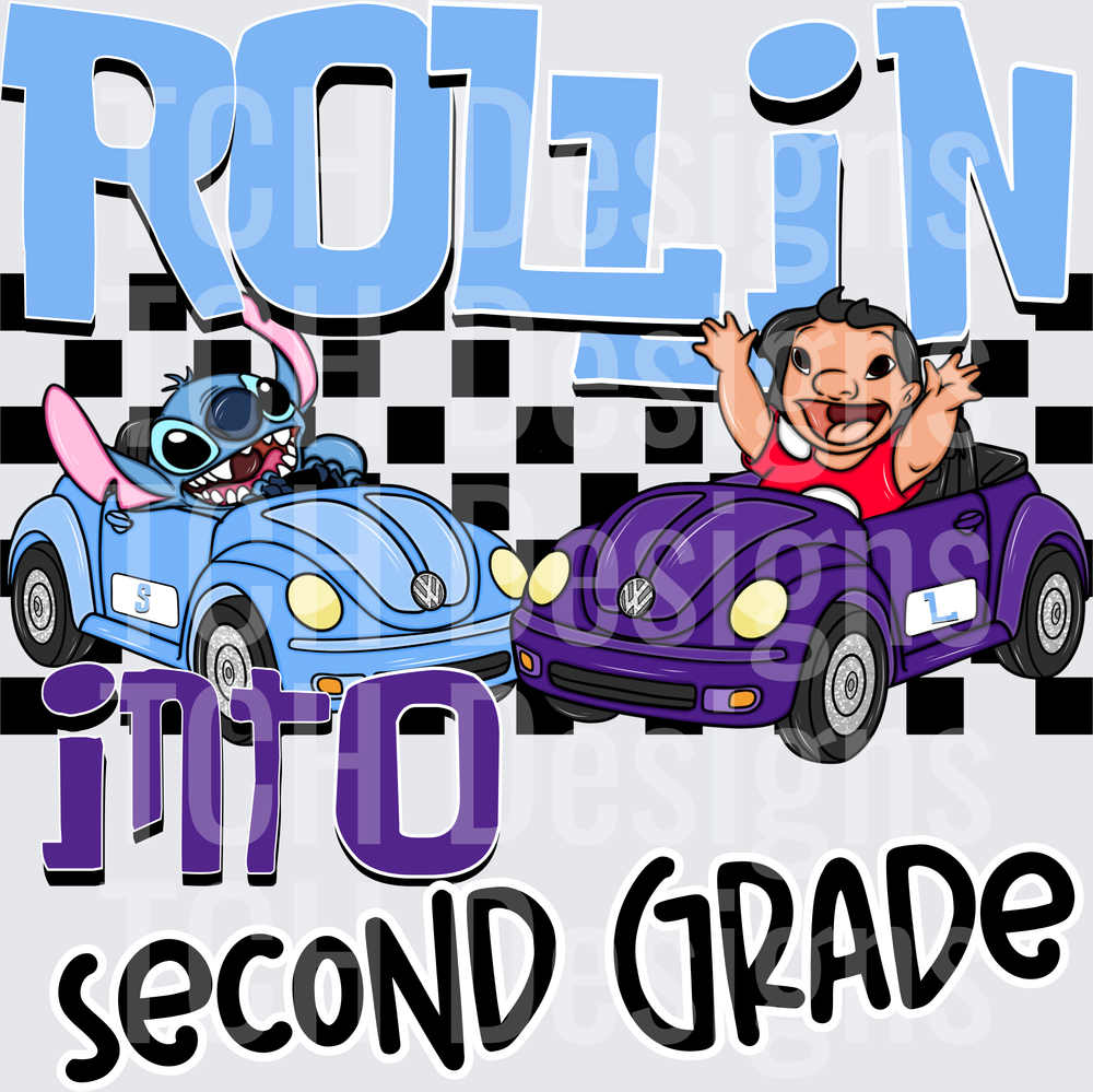 Lilo and Stitch Rollin Into Second Grade VW Beetle Cars
