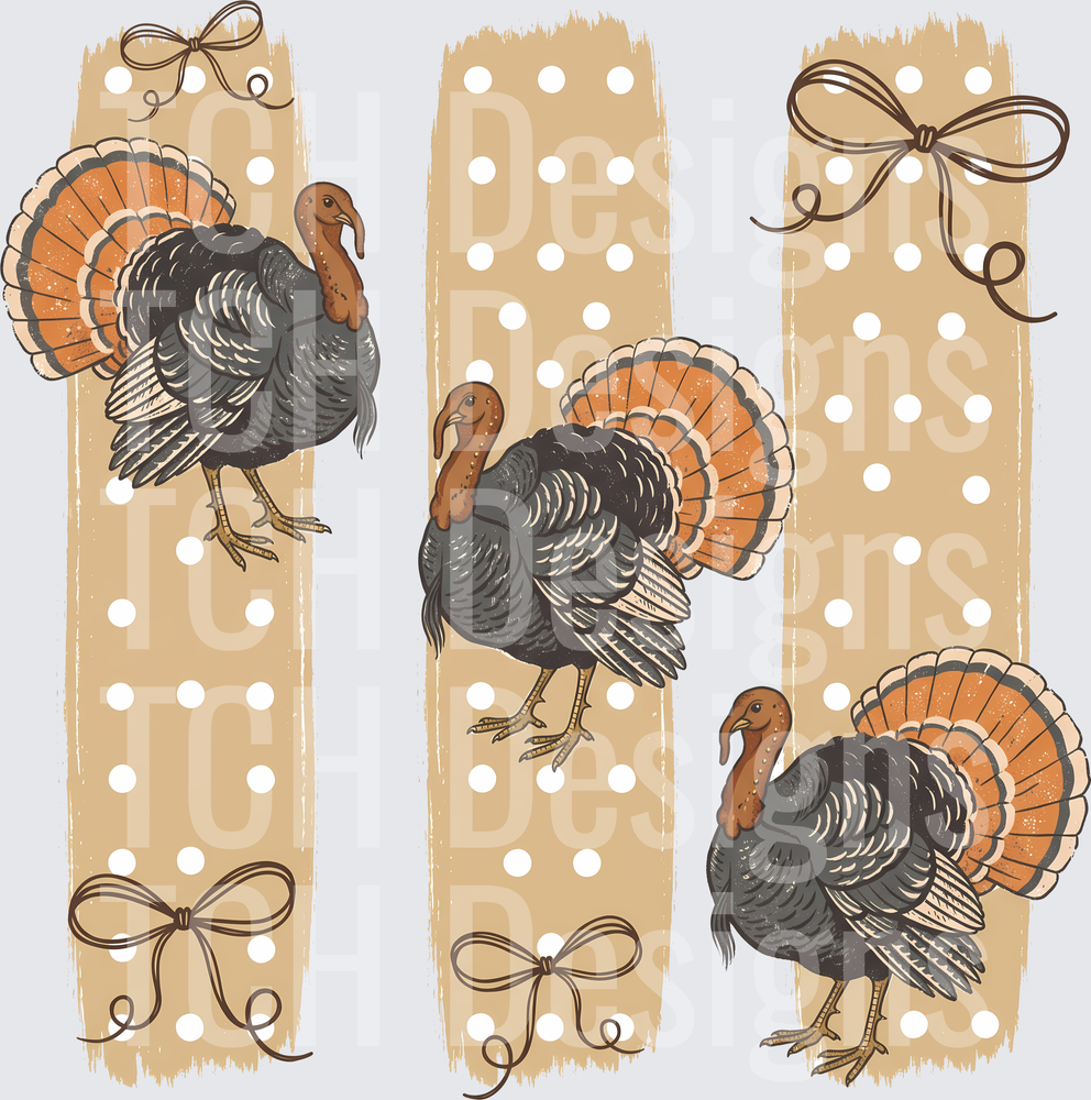 Striped Polkadot Turkey and Bowa