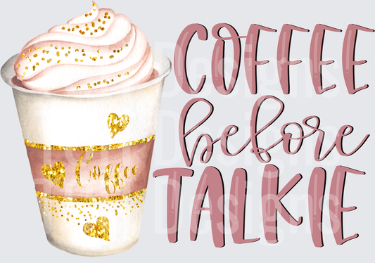 Coffee Before Talkie Pink Gold Glitter Whipped Cream Cup