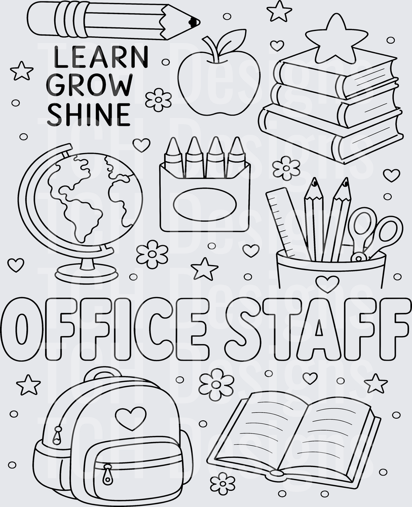 office staff line art