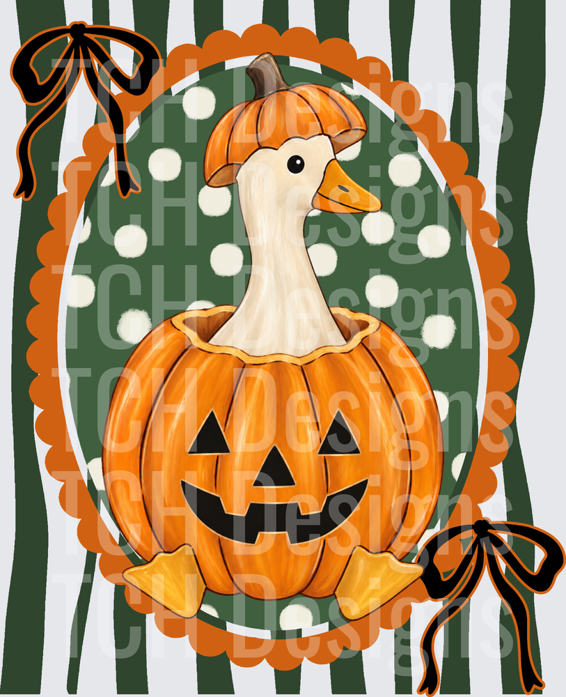 Green Pumpkin Goose Polkadot