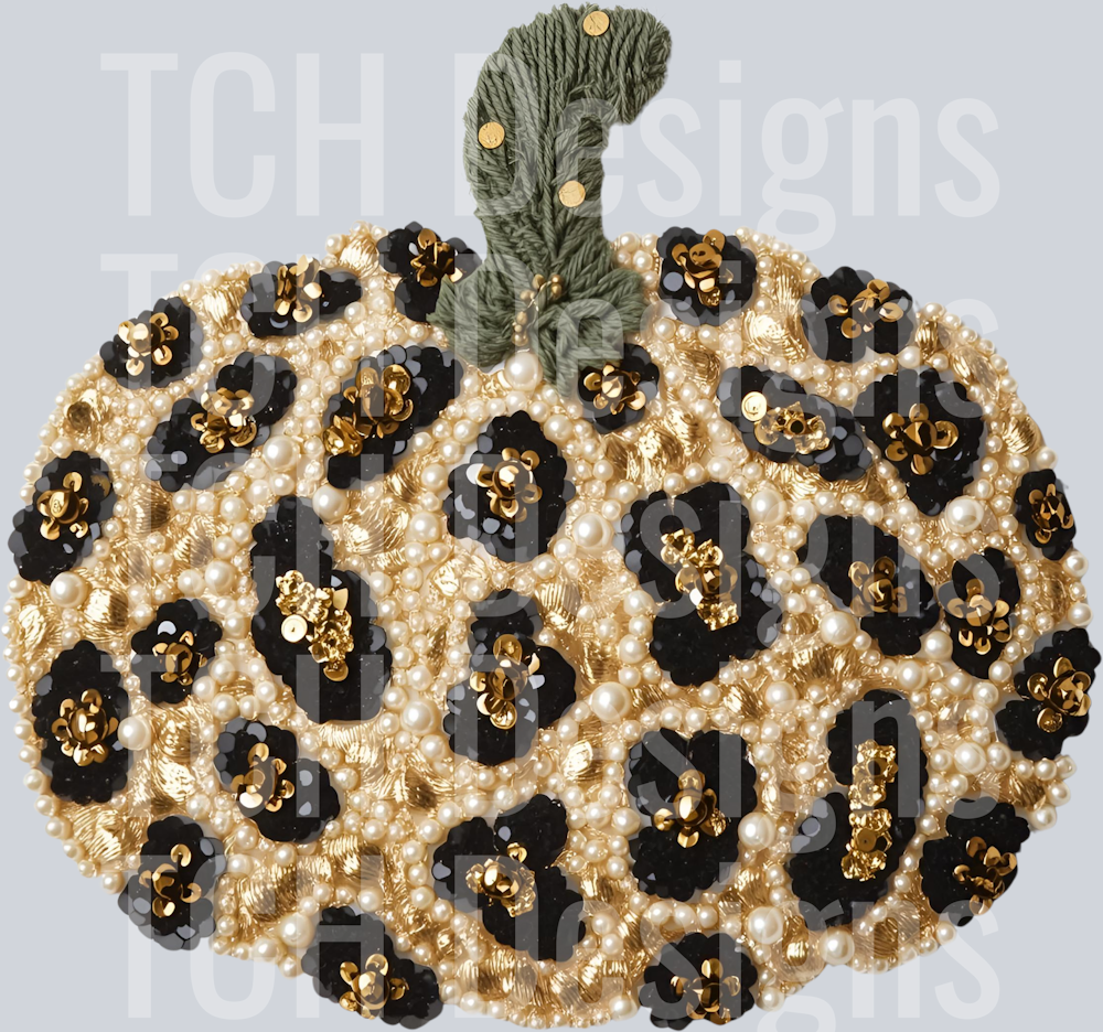 LEOPARD PUMPKIN FAUX PEARLS