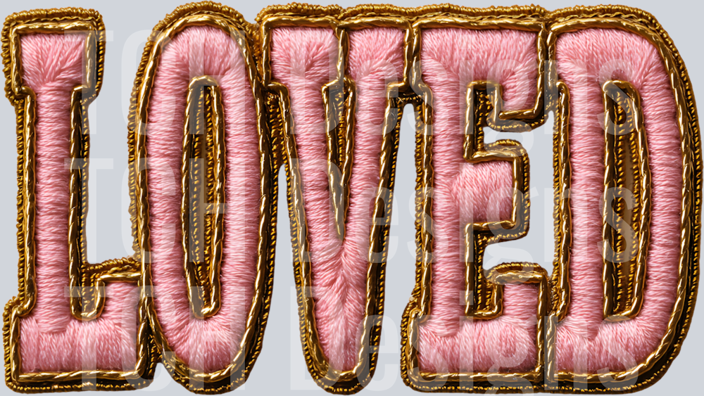 LOVED PINK GOLD FAUX YARN