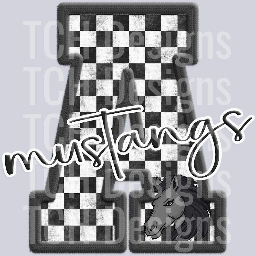 black mustangs with horse