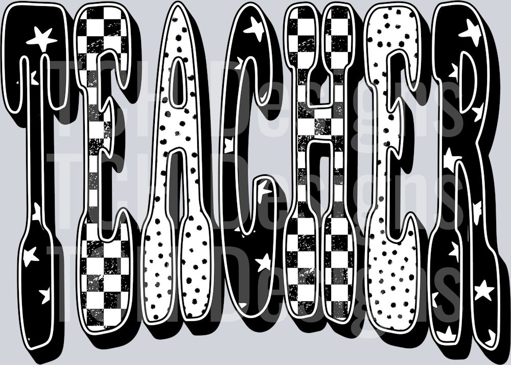 TEACHER BLACK CHECKERED