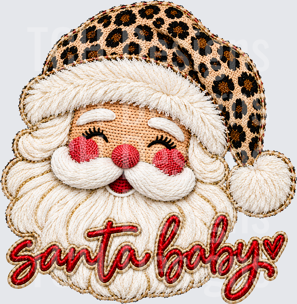 SANTA BABY LEOPARD HAT