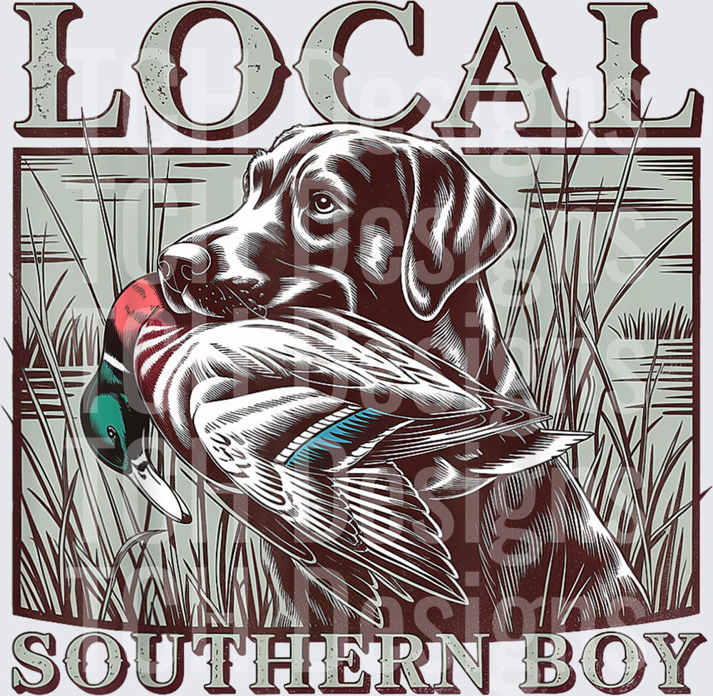 Local Southern Boy Chocolate Lab Duck Hunting Retriever