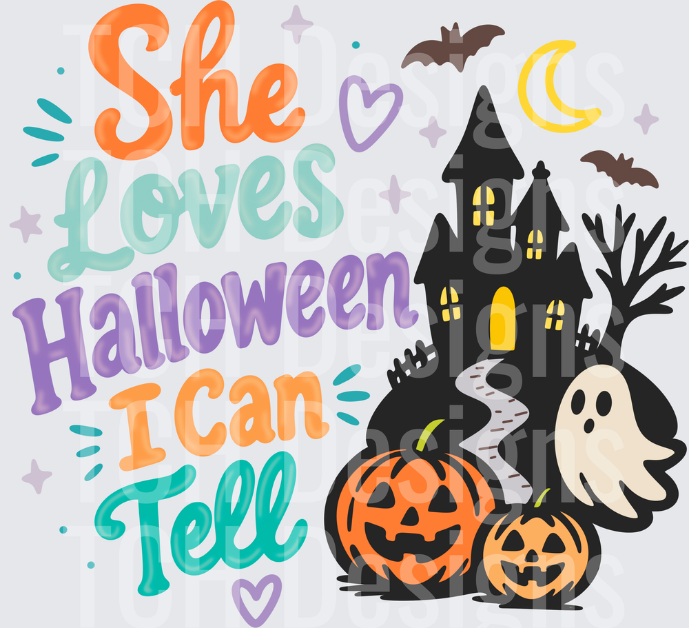 She Loves Halloween I can Tell- CSG Designs